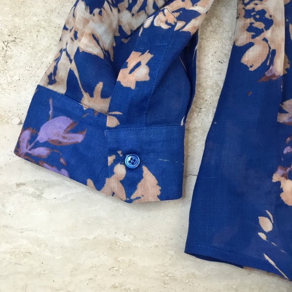 MaxMara Weekend Floral Button-Down Shirt - Size 10 - Picture 6 of 8